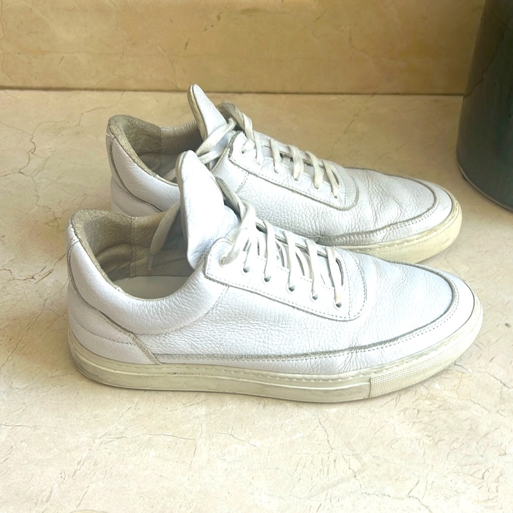 Filling Pieces - Low Top Ripple Nappa All White